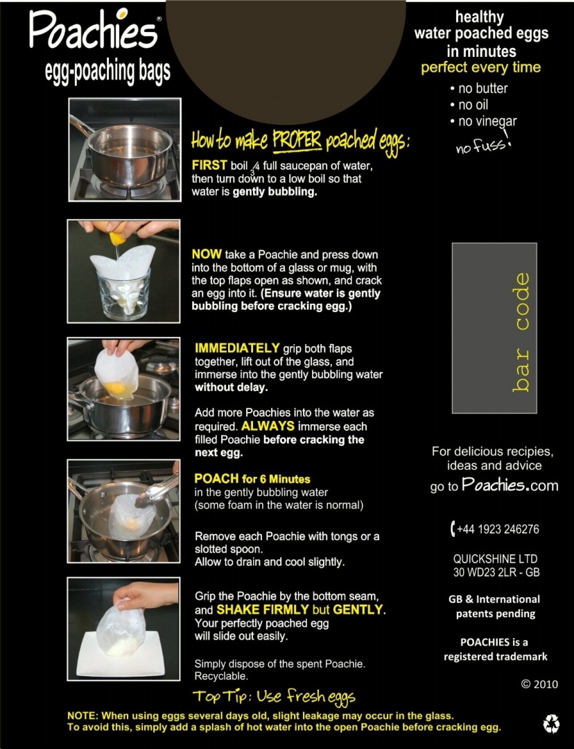 Poachies Egg poaching Bags x 2-40 Bags