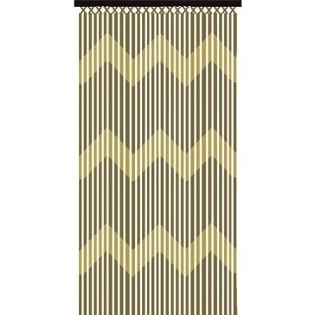 Wooden Beaded Tassel Blind Brown Cream Zig Zag Fly Insects Door