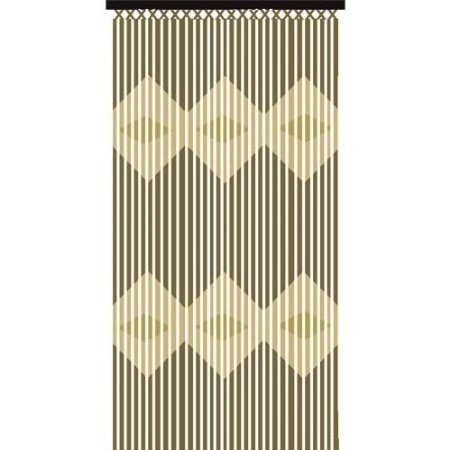 Wooden Beaded Tassel Blind Brown Cream Diamonds Fly Insects Door