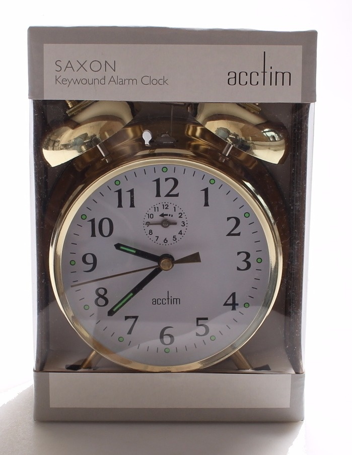 Acctim Saxon Large Brass Double Bell Keywound Alarm Clock By For Homeware In New Zealand - Saxon Wind Up Twin Bell Alarm Clock Acctim Saxon Large Brass Double Bell Keywound Alarm Clock By For Homeware In New Zealand - Saxon Wind Up Twin Bell Alarm Clock