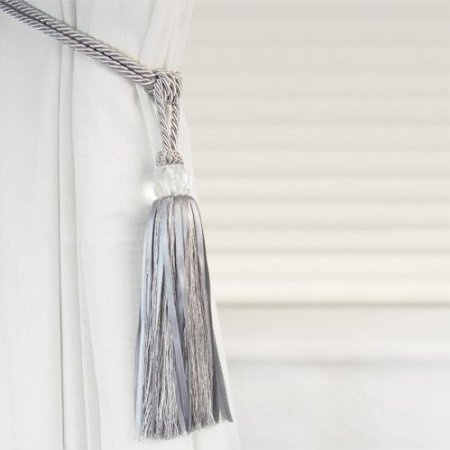 Crystal Beaded Tiebacks Tassel Curtain Tie Backs Tieback Silver