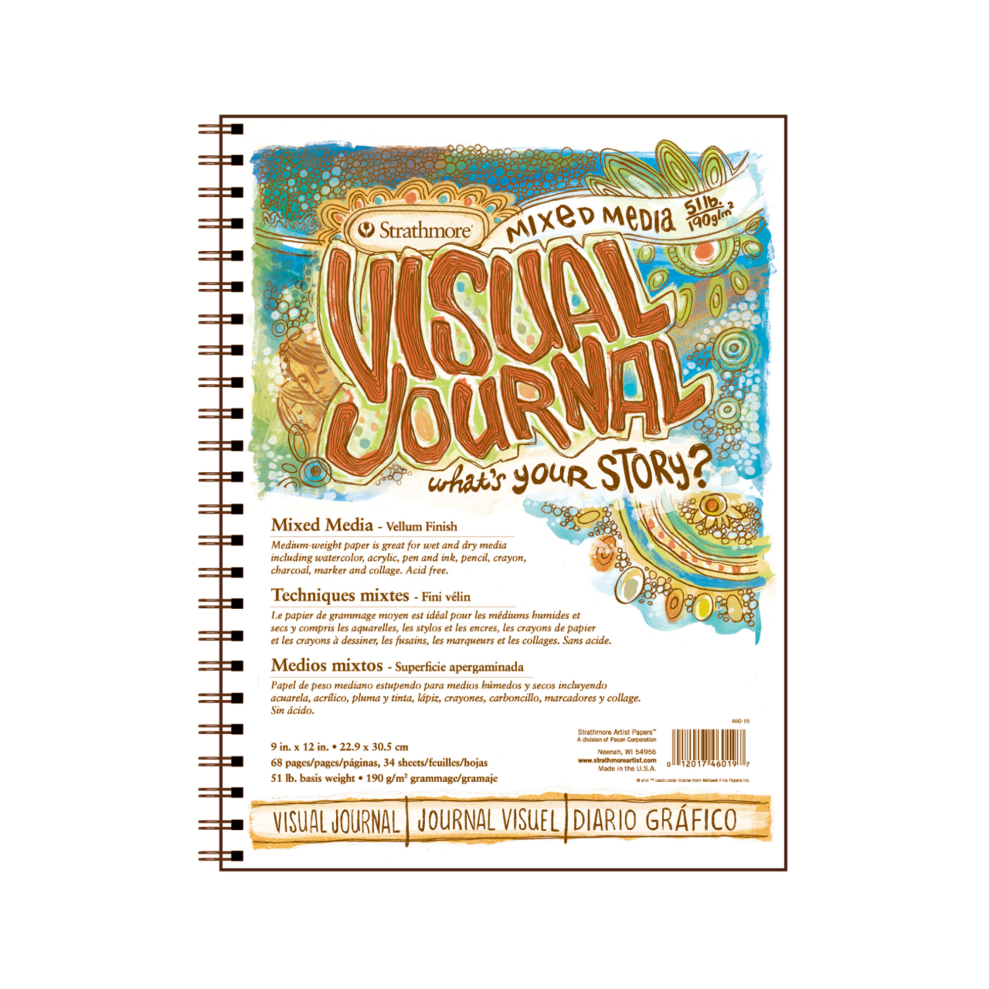 Strathmore 500 Series Visual Mixed Media Journal 34 Sheets 5.5x8 Vellum Wire Bound