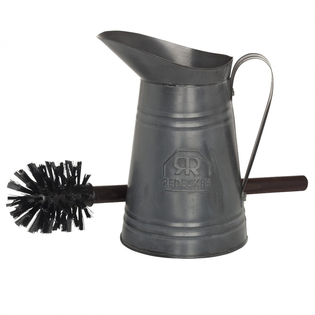 Badkamer, textiel Metal Jug or Beechwood Redecker Toilet Brush Holders Stand with Brush