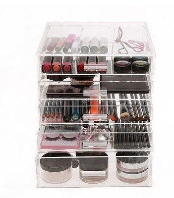 5 Drawer Kardashian Makeup Acrylic Lucite Clear Cube Organiser