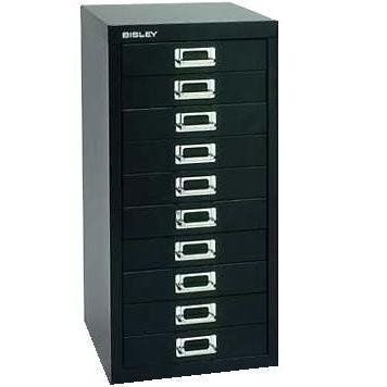 Bisley 10 Multidrawer Filing Cabinet H12910nl Black By Bisley