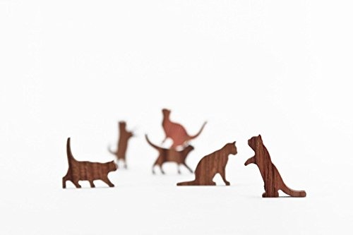COMMA Wooden Cat Pile Set #5 Purple Thread, 6 Kittens