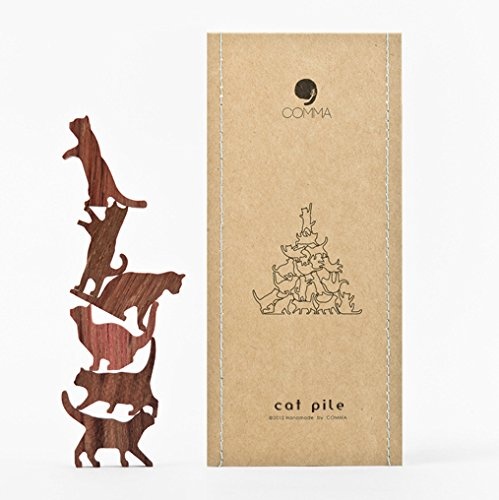 COMMA Wooden Cat Pile Set #5 Purple Thread, 6 Kittens