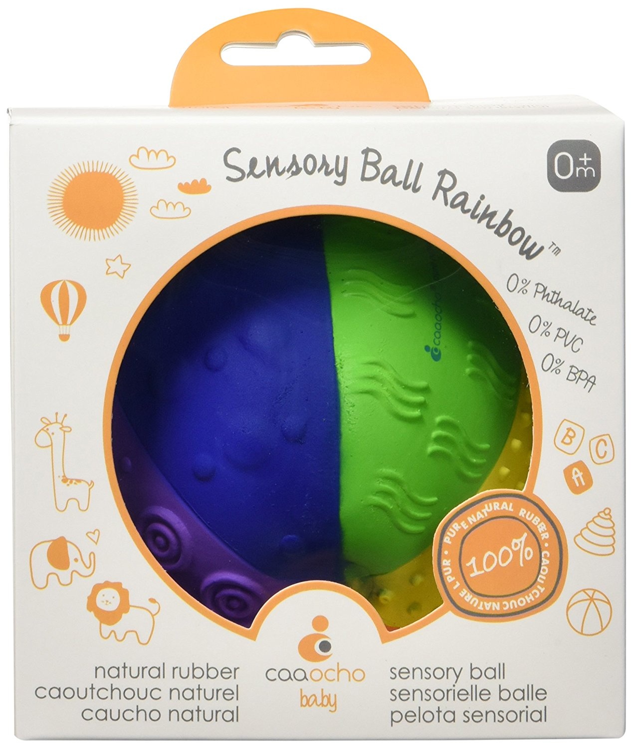 PVC Free Phthalates Natural Rubber Sensory Ball Rainbow BPA Food-grade paint