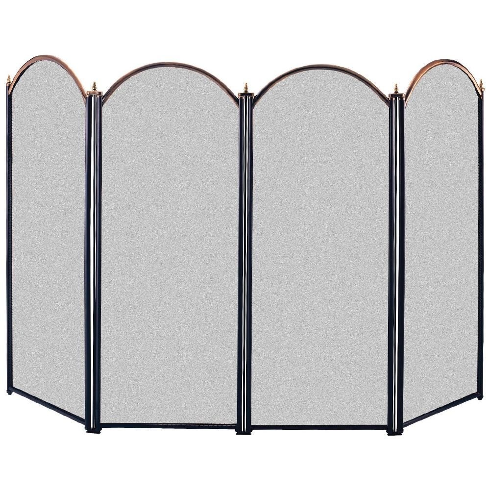 Home Discount/® Selby 3 Panel Fire Screen Spark Guard Black