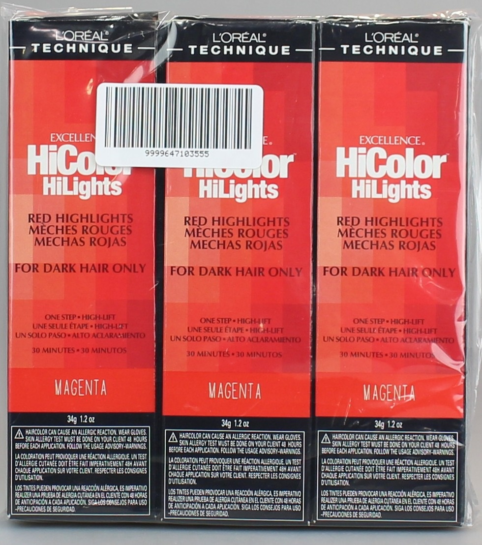 L Oreal Excellence Hicolor Magenta Hilights 35ml Pack Of 3 By L