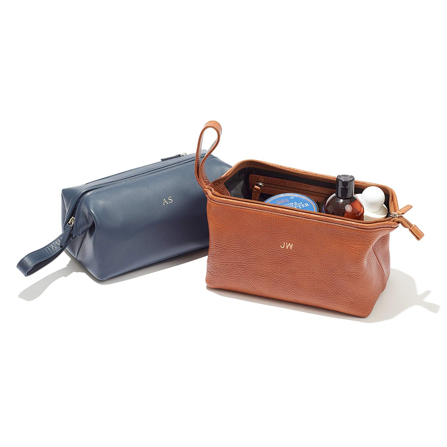 Full Grain German Leather Leather Black Oil black Leatherology Framed Toiletry Bag