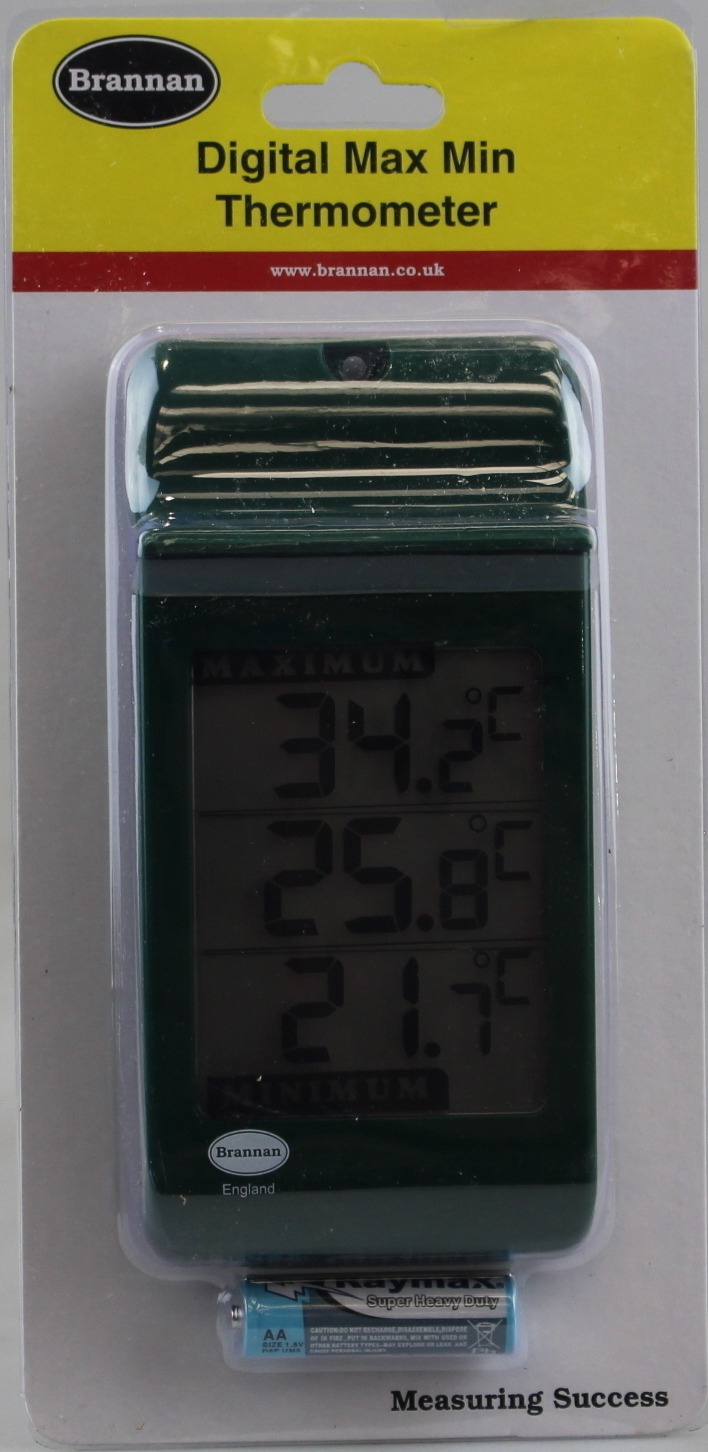 Digital Max Min Growroom Or Greenhouse Thermometer Green by Brannan