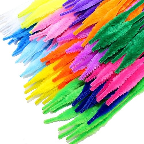 KINGLAKE 120 Pcs Colored Craft Pipe Cleaners Bump Chenille Stems 12 Colors For Creative Handmade Diy Art Craft,Ornaments,Kids