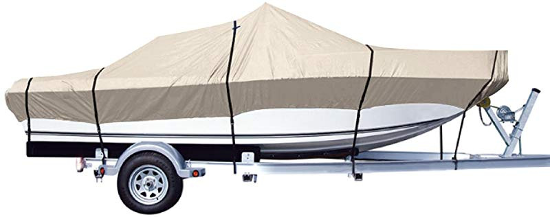 Heavy Duty Waterproof UV Resistant Marine Grade Polyester Fits V-Hull,TRI-Hull,Pro-Style,Fishing Boat,Runabout,Bass Boat iCOVER Trailerable Boat Cover Heavy Duty Waterproof UV Resistant Marine Grade Polyester Fits V-Hull,TRI-Hull,Pro-Style,Fishing Boat,Runabout,Bass Boat iCOVER Trailerable Boat Cover