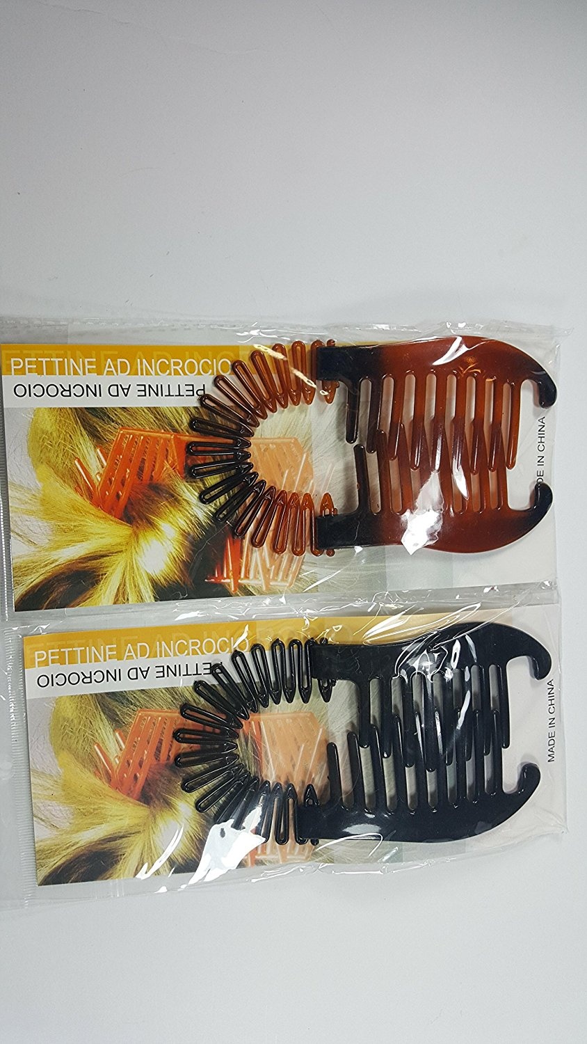 2 Sets Of Interlocking Banana Combs Hair Clip French Side Comb