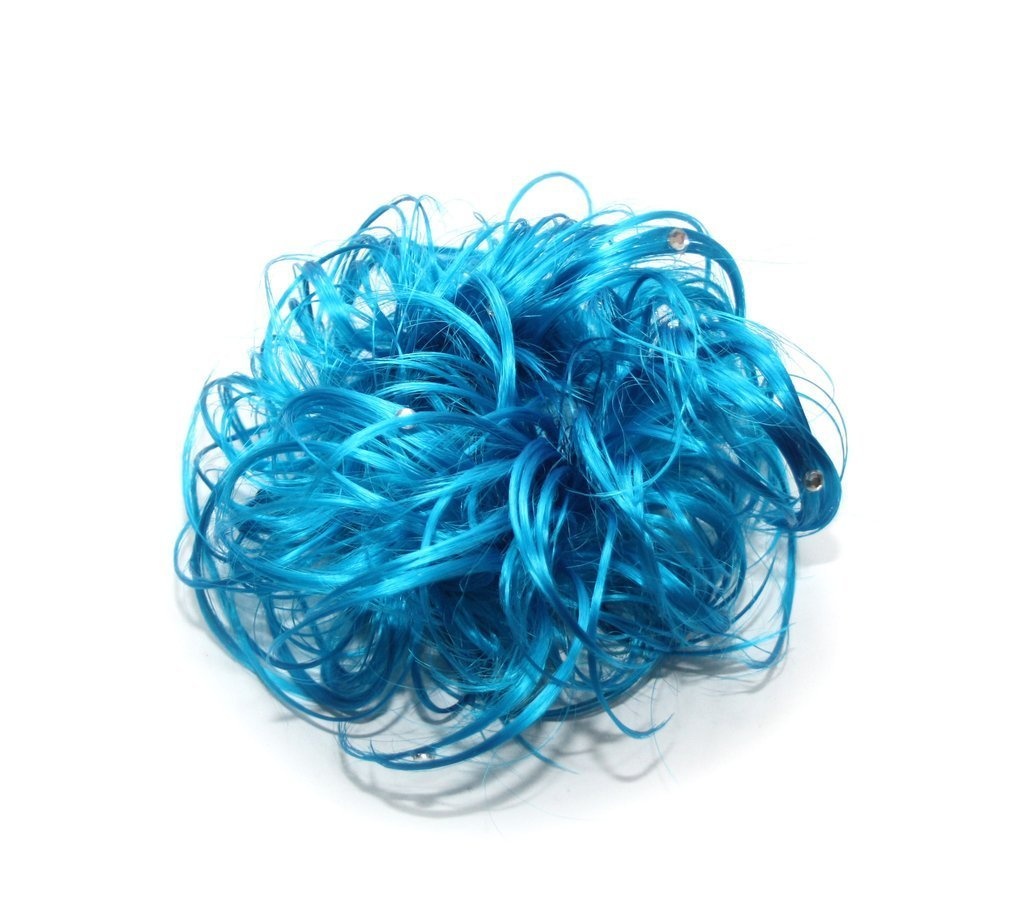 Ponywrap Blue Scrunchy Scrunchie Bun Updo Hairpiece Hair Ribbon