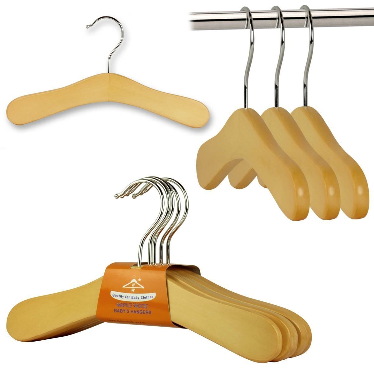 Hangerworld Pack Of 6 Premium Quality Children S Natural Wooden Hangerworld Pack Of 6 Premium Quality