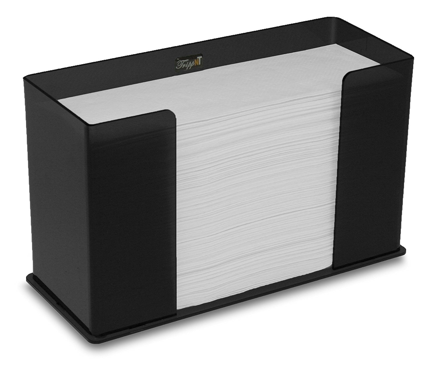 Trippnt 52914 Counter Top Black Acrylic Fold Multifold Paper Towel