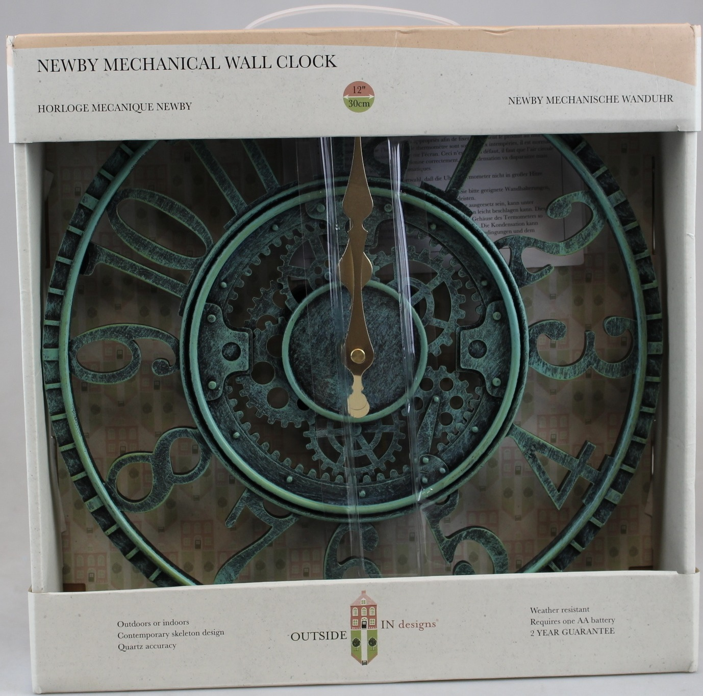 Bronze Outside in Design Newby Mechanical Clock Home & Kitchen Wall