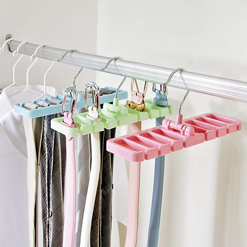 Pink Edco//Adorn NON SLIP FLOCKED TIE HANGER Velvet Belt Scarf Hanger Coat Hook Wardrobe Holder Organiser Wardrobe Space Saver
