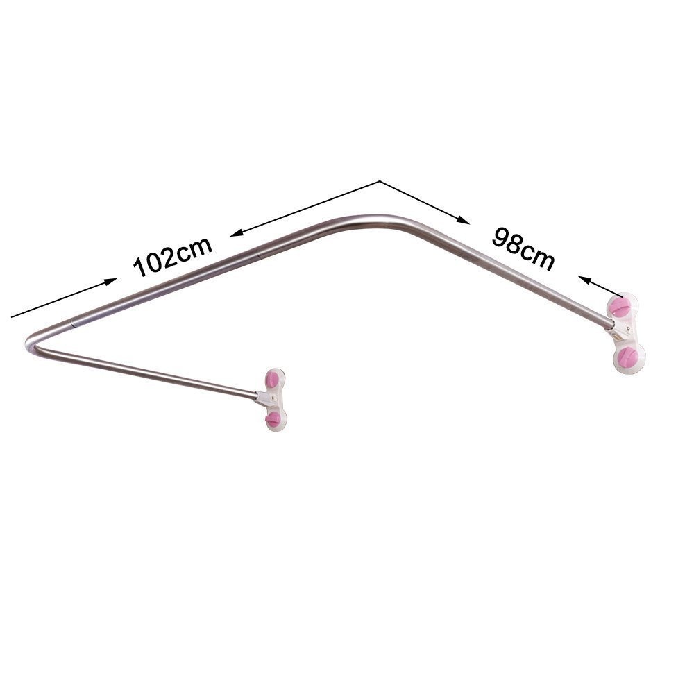 Baoyouni Bathroom U Shaped Corner Shower Curtain Rod Pole