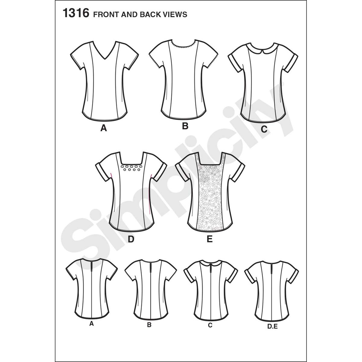 Simplicity 1316 American Sewing Guild Womens Top Sewing Pattern Sizes 14-22