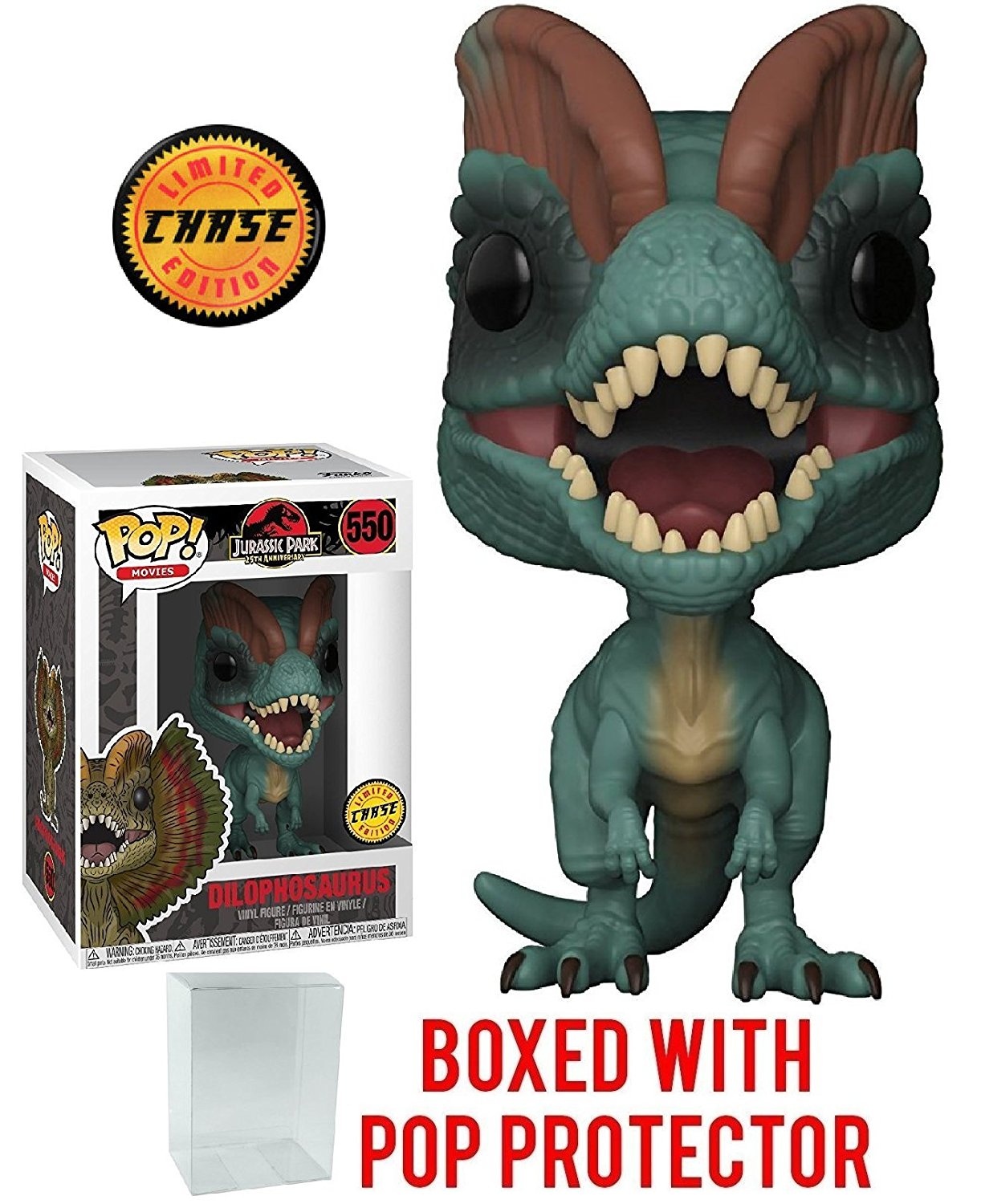 Dilophosaurus Frill Closed CHASE Variant Movies Funko Pop Jurassic Park