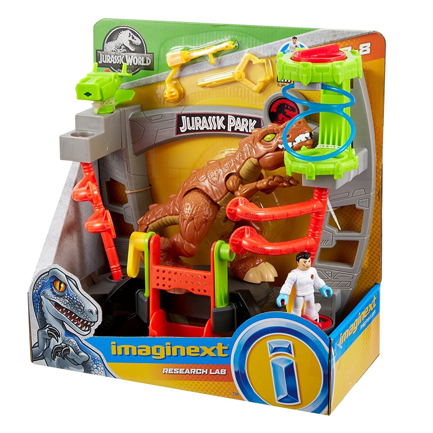 imaginext jurassic world research lab playset