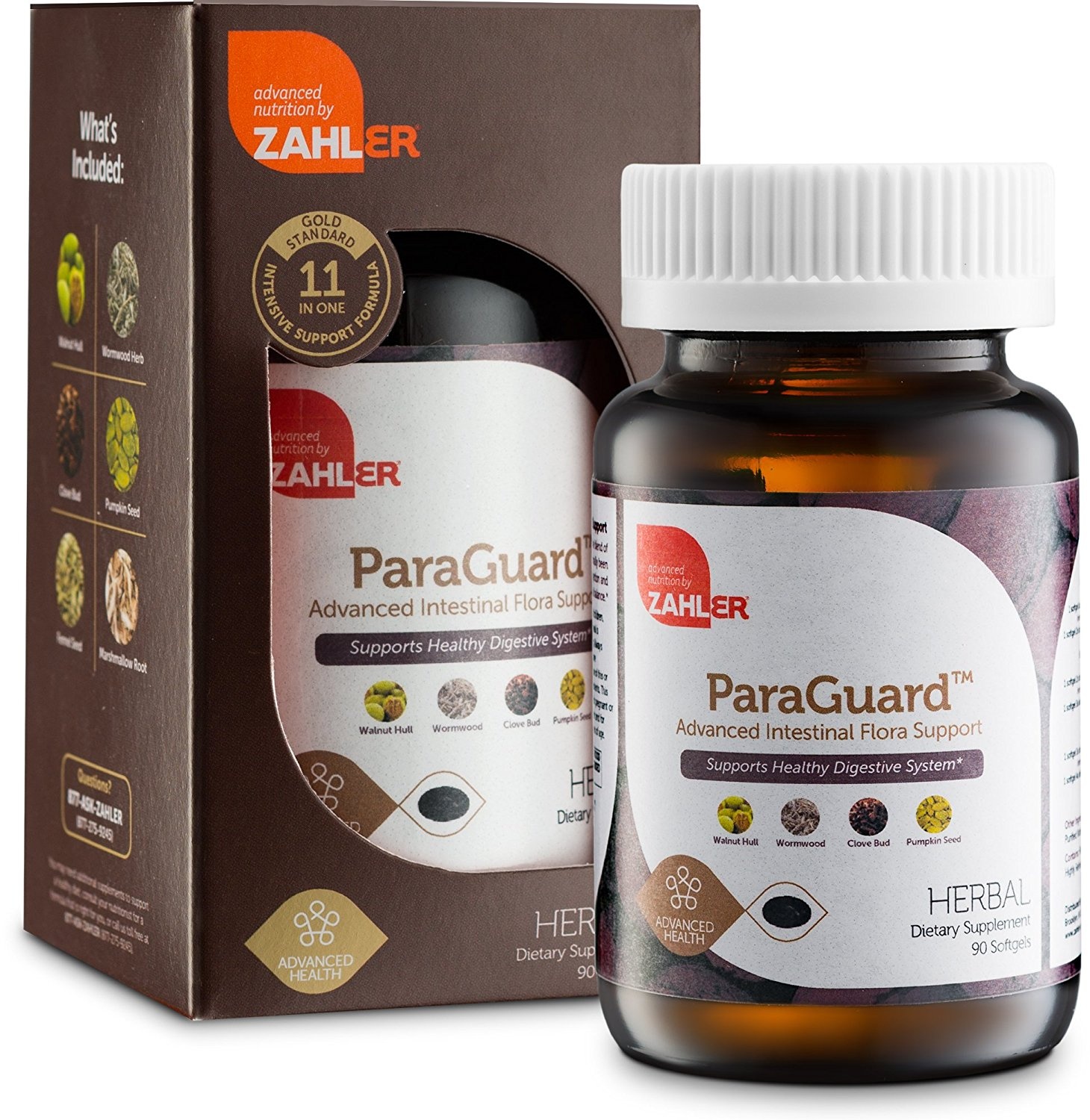 New Zahler Paraguard Advanced Intestinal Support For Humans Contains Wormwood Certified Kosher 90 Tiny Softgels By Zahler Shop Online For Health In New Zealand