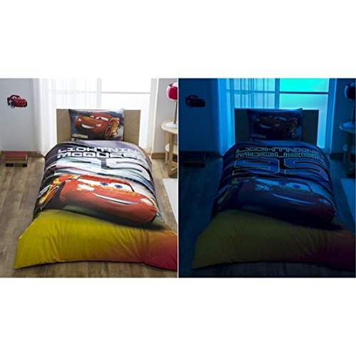 Tac Cars Lightning Mcqueen Twin Single Size Duvet Cover Set 3 Pcs