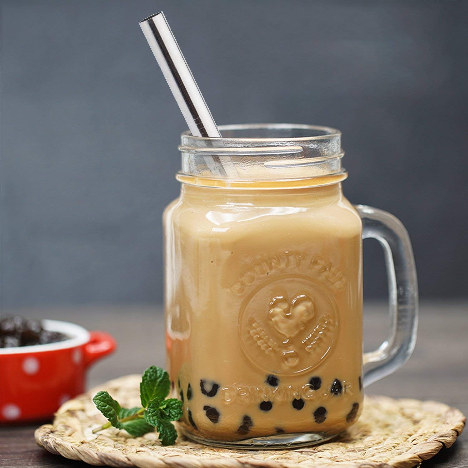 Reusable Drinking Straw Stainless Steel Extra Wide Fat Boba Metal For Smoothies