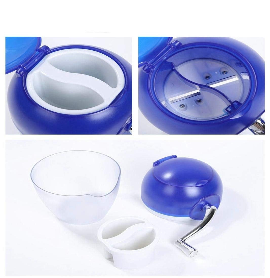bulingbuling 1 pc Home Mini Ice Crusher Manual Shaved Ice Machine Countertop Smoothie Maker Multi-Function Ice Shaver Machine Kitchen Tools Blue