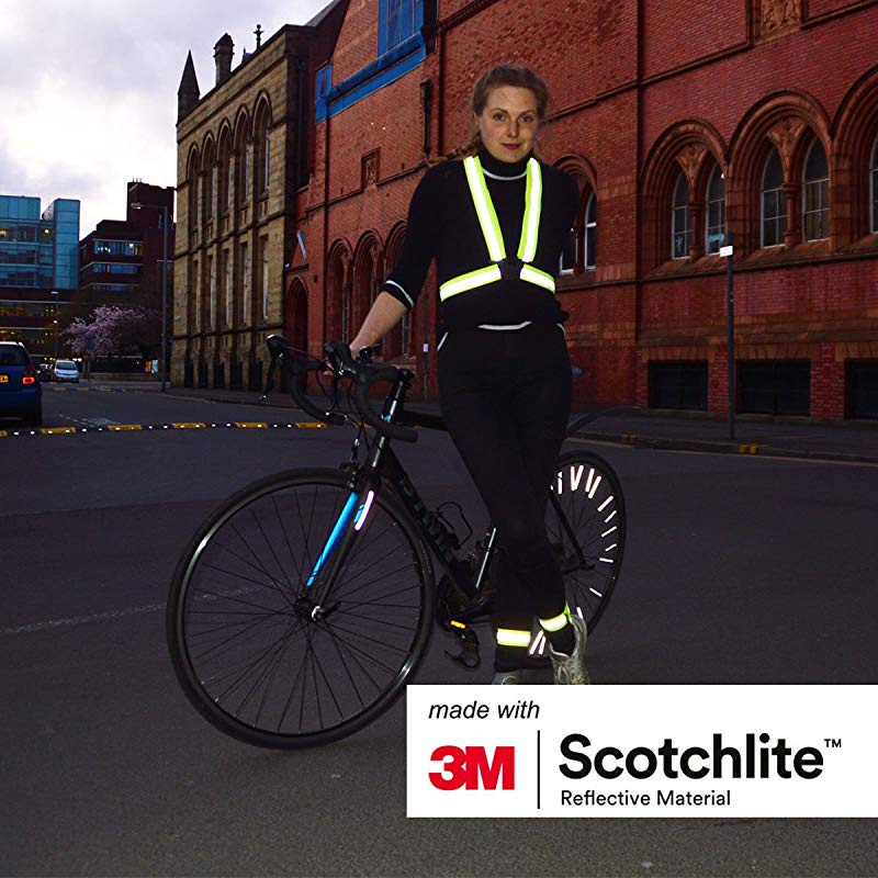 Salzmann 3M Reflective Vest High Visibility Cross Belt with Adjustable Straps Running and Other Outdoor Activities Made with 3M Scotchlite Ideal for Cycling