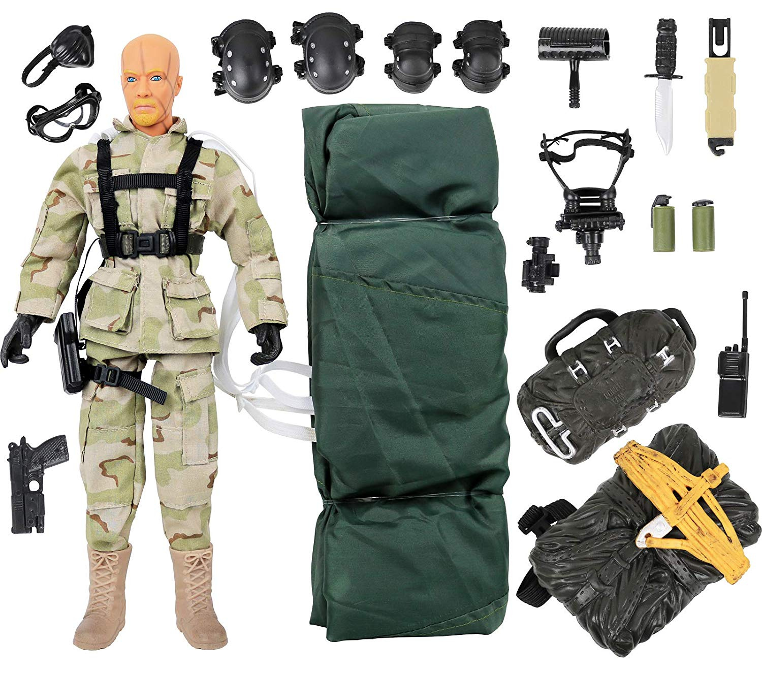 Click N Play Military Airborne Paratrooper 30cm Inch Action Figure Play Set With Accessories By Click N Play Shop Online For Toys In New Zealand