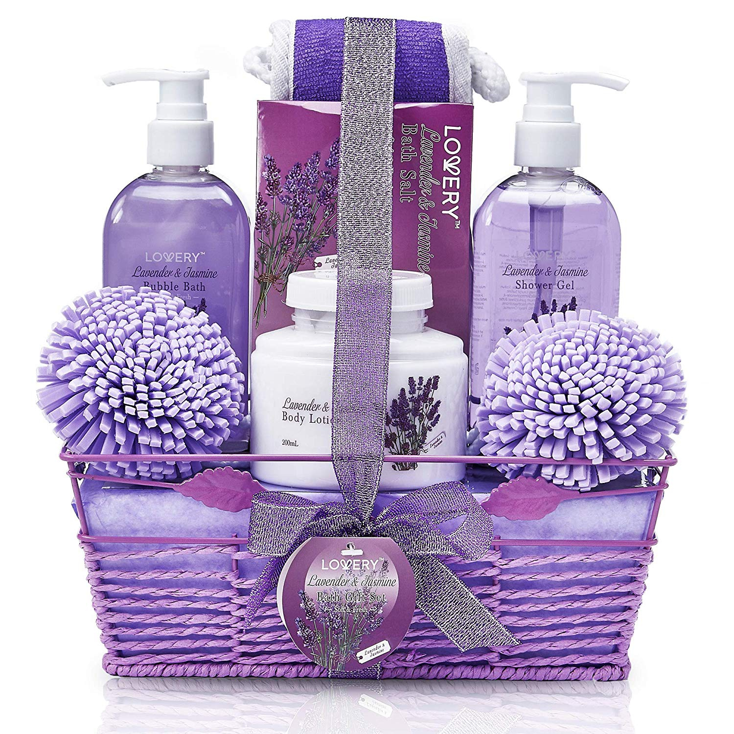 bath and body gift basket for women men and jasmine home spa set