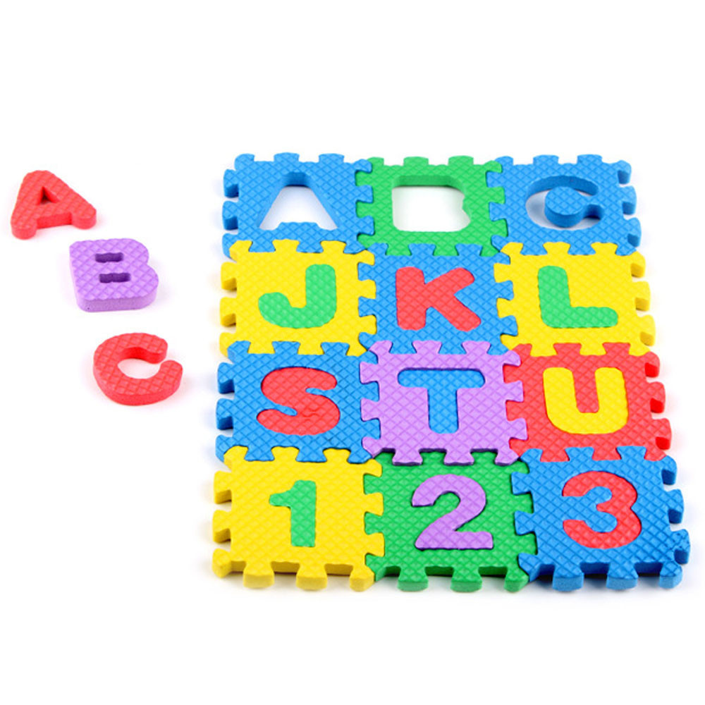 36pcs EVA Soft Foam Alphabet Number Puzzle Jigsaw Baby Children Kids Play Mat
