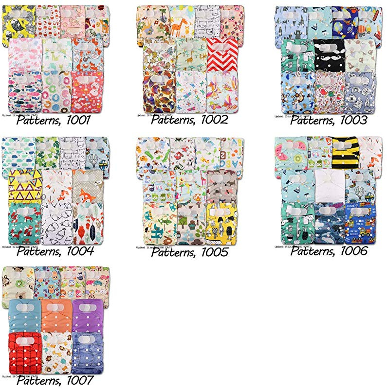 Reusable Pocket Cloth Nappy Fastener: Popper Set of 1 Pattern 24 with 1 Bamboo Charcoal Insert Littles /& Bloomz