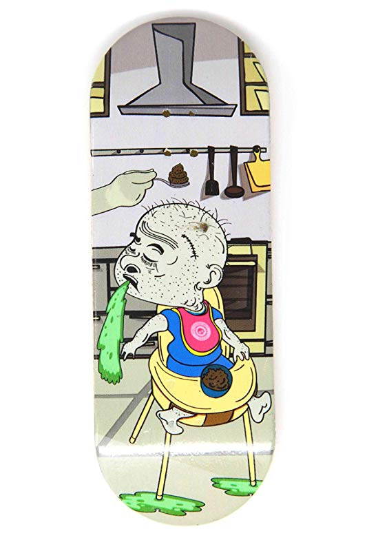 Skull Fingerboards Feed Me 34mm Complete Professional Wooden Fingerboard Mini Skateboard 5 PLY with CNC Bearing Wheels