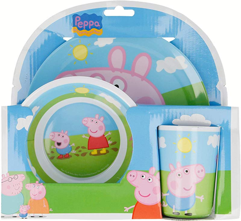 Bowl and Cup Set Joy Toy Peppa Pig Melamine Plate Bowl and Cup Set Joy Toy Peppa Pig Melamine Plate