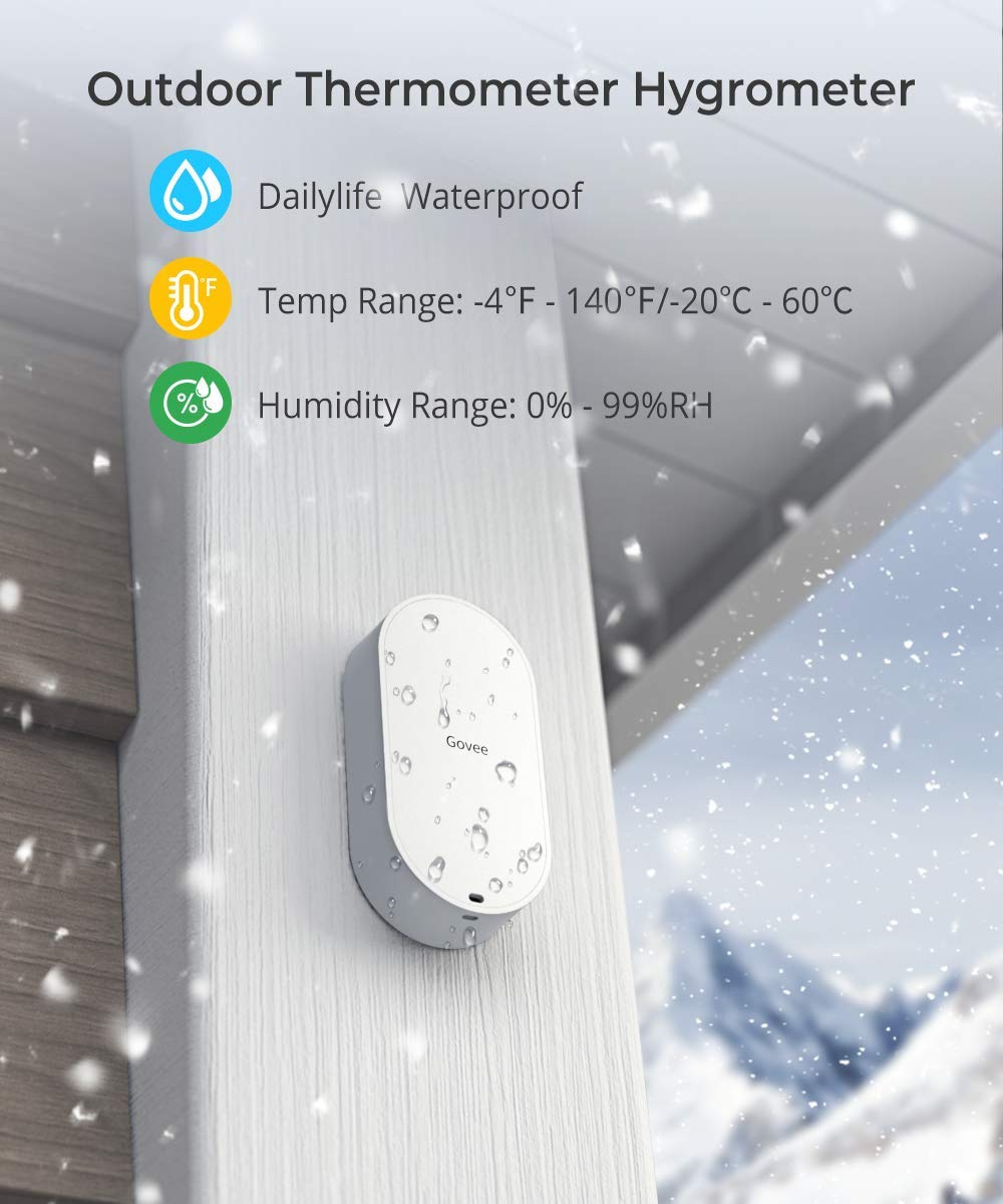 Online Exclusive f Govee Indoor Outdoor Thermometer WiFi Hygrometer