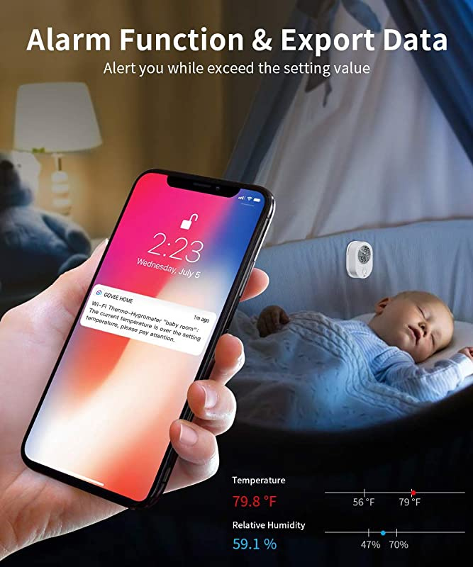 Online Exclusive f Govee Indoor Outdoor Thermometer WiFi Hygrometer